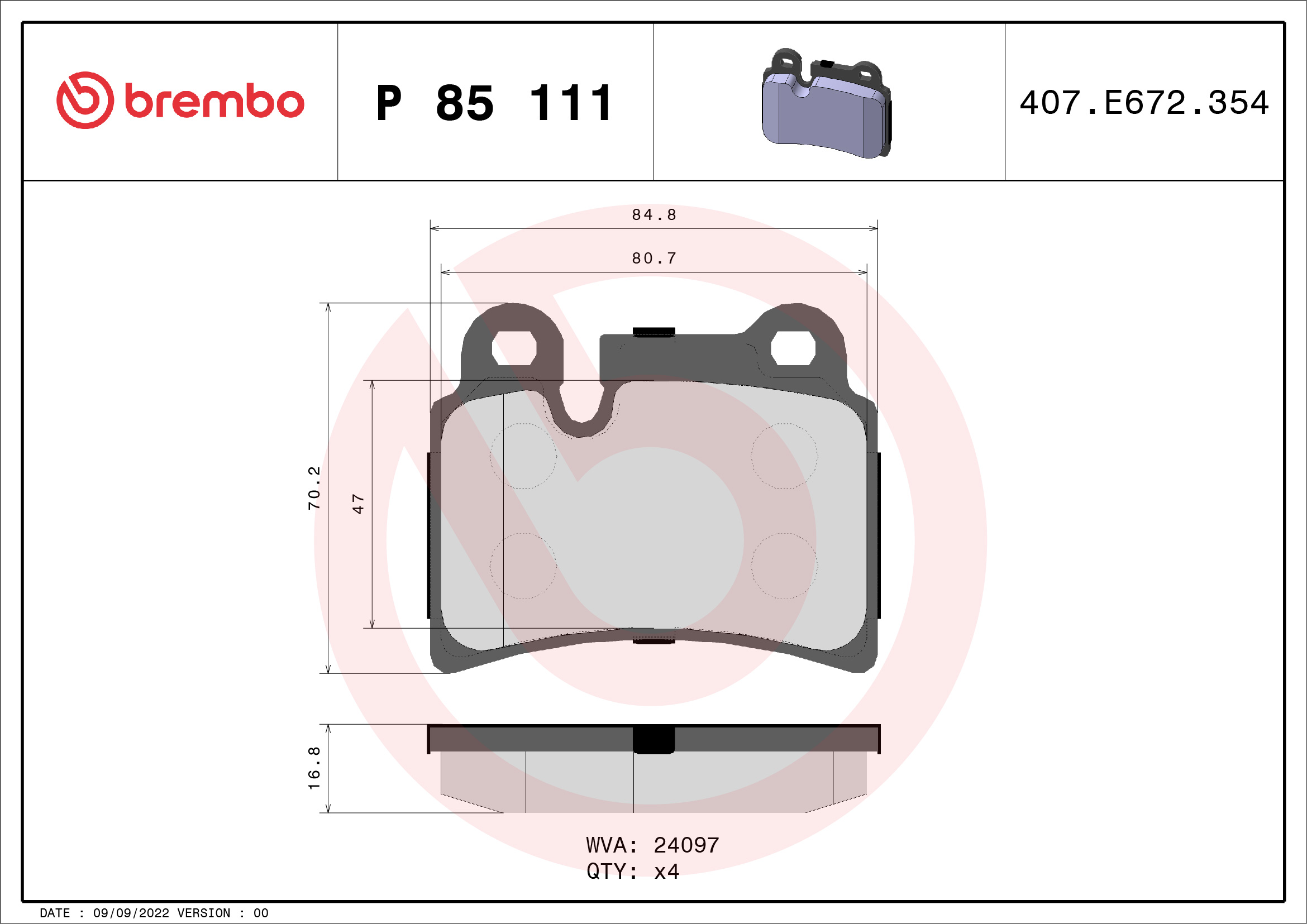 BREMBO P 85 111 Kit...