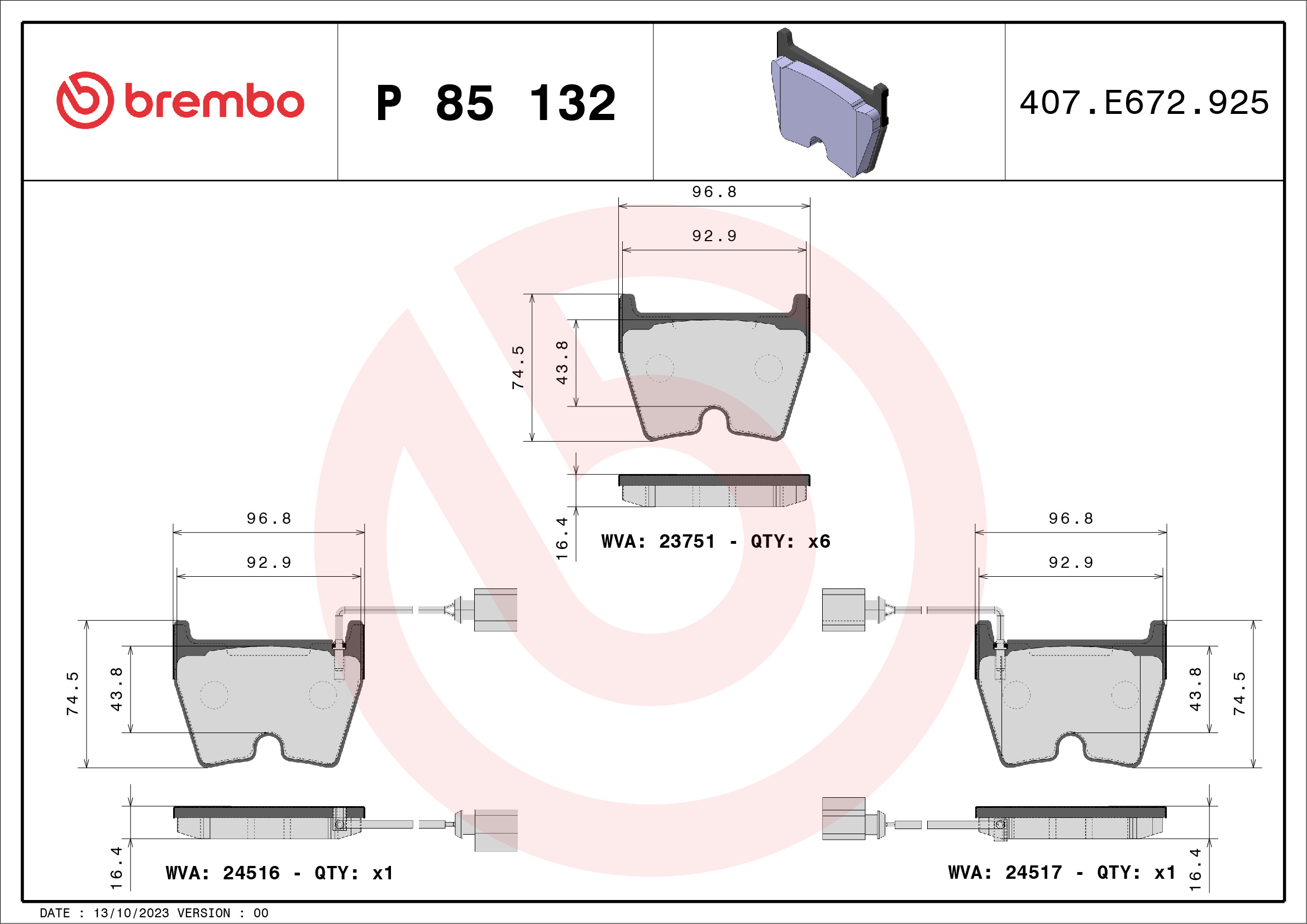 BREMBO P 85 132 Kit...