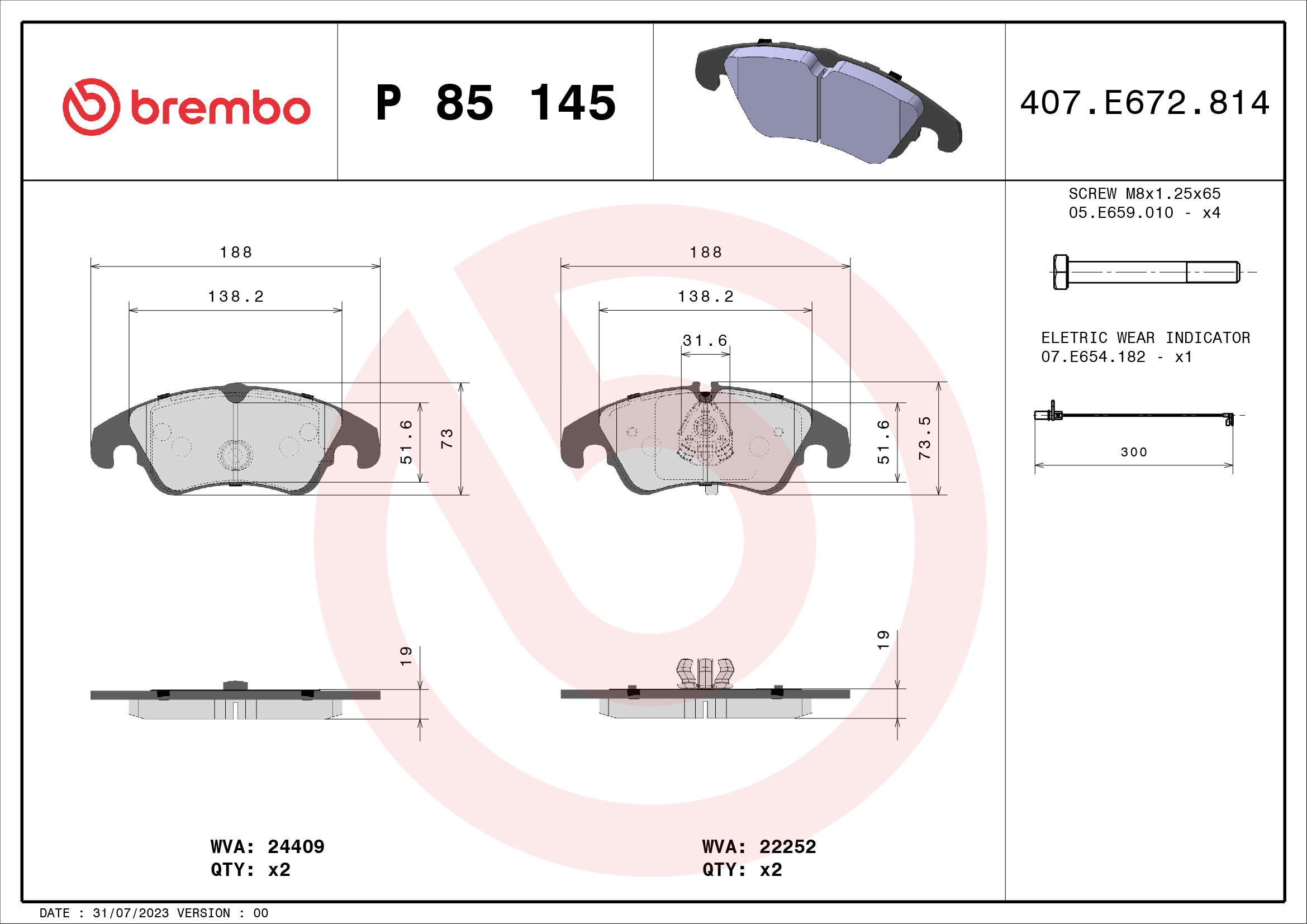 BREMBO P 85 145 Kit...