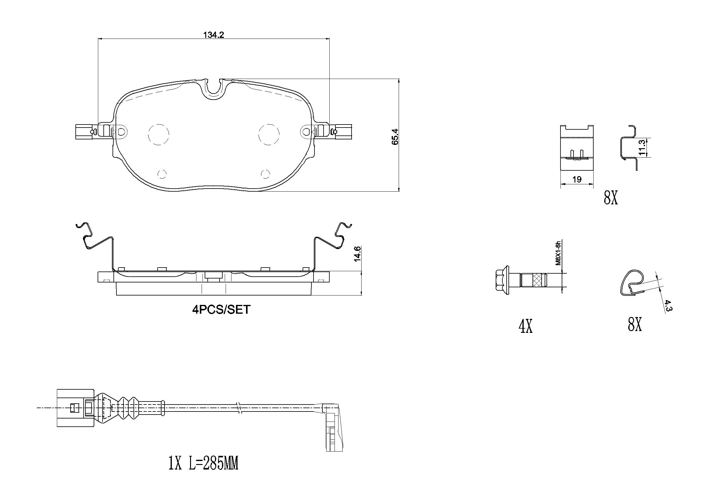 BREMBO P85195N PRIME LINE - Ceramic Bremsbelagsatz, Scheibenbremse