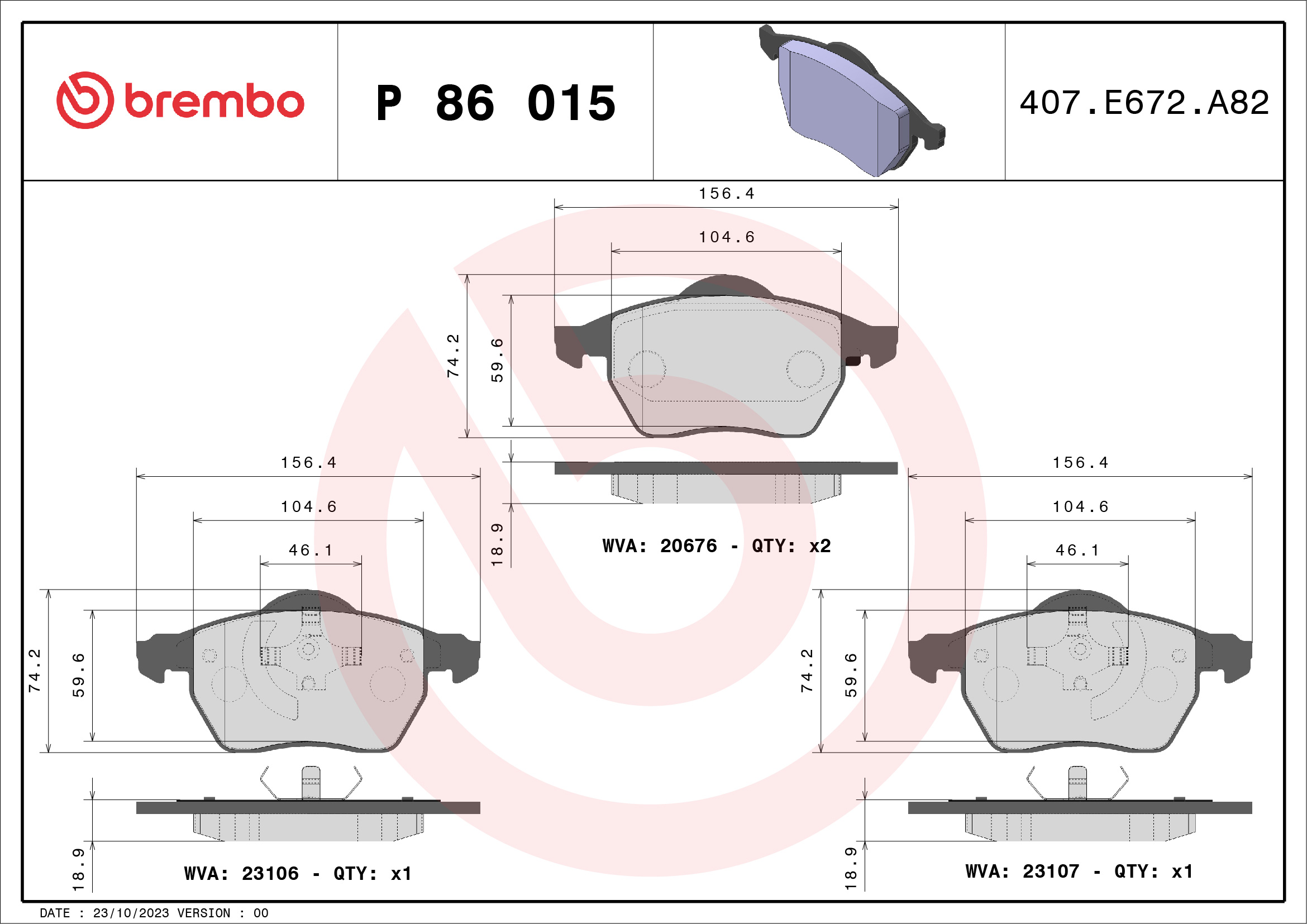 BREMBO P 86 015 Sada...