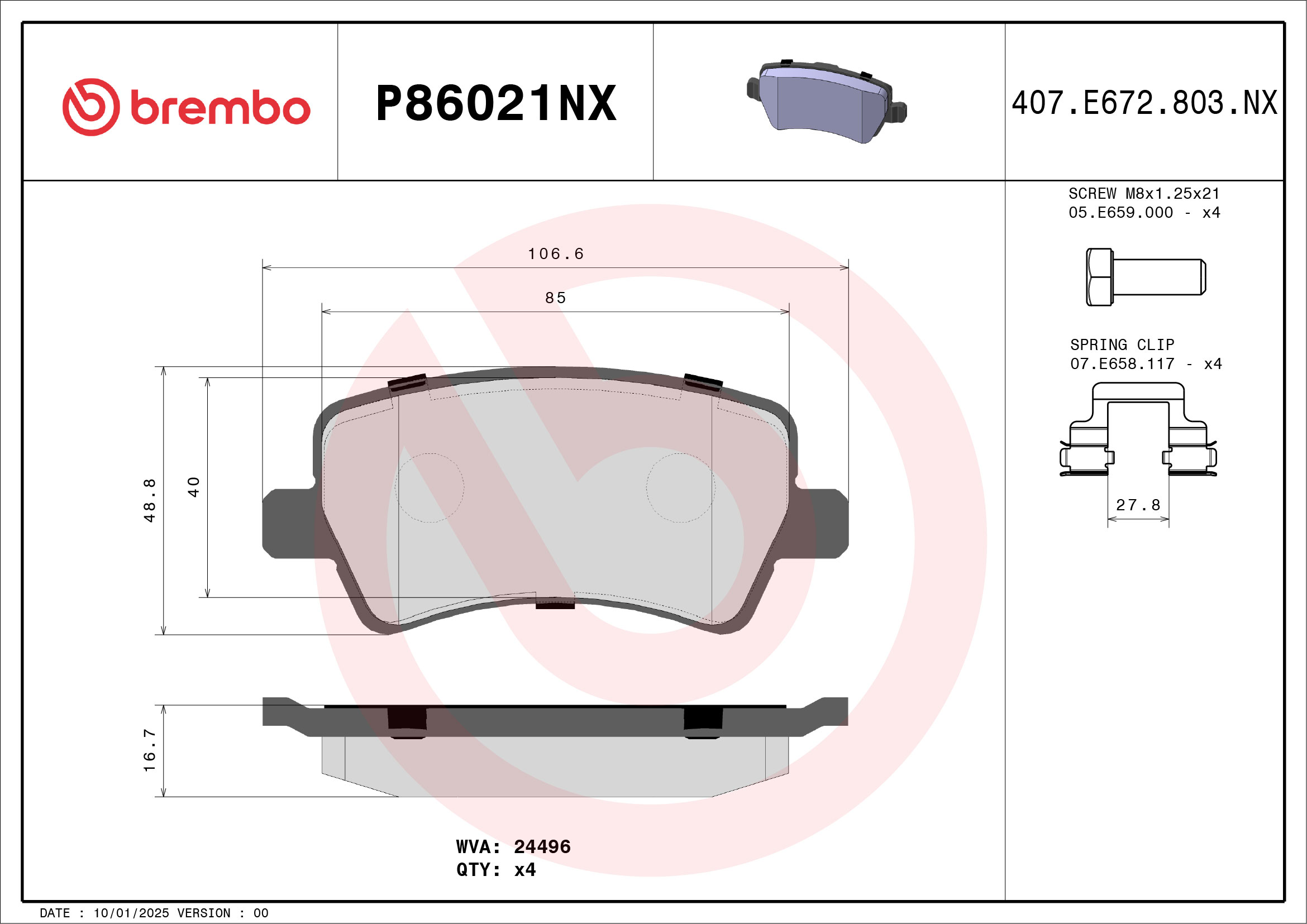 BREMBO P86021NX Kit...