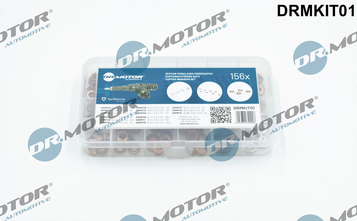 Dr.Motor Automotive DRMKIT01 Kit guarnizioni, Iniettore-Kit guarnizioni, Iniettore-Ricambi Euro