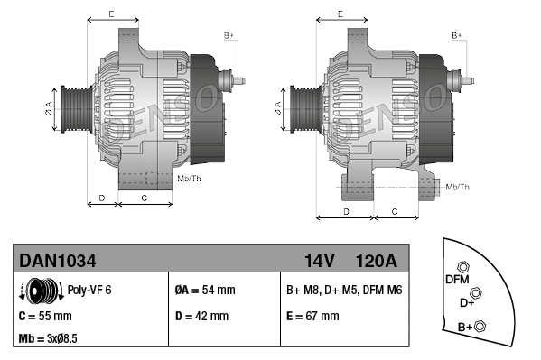 DENSO DAN1034 Dynamo