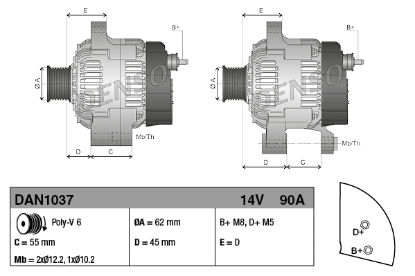 DENSO DAN1037 Dynamo