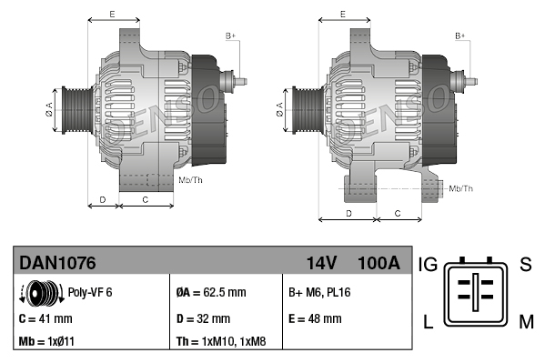 DENSO DAN1076 Dynamo