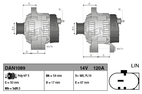 DENSO DAN1089 Dynamo