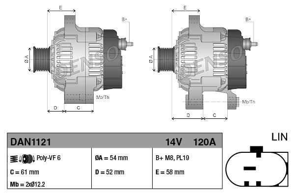 DENSO DAN1121 Dynamo