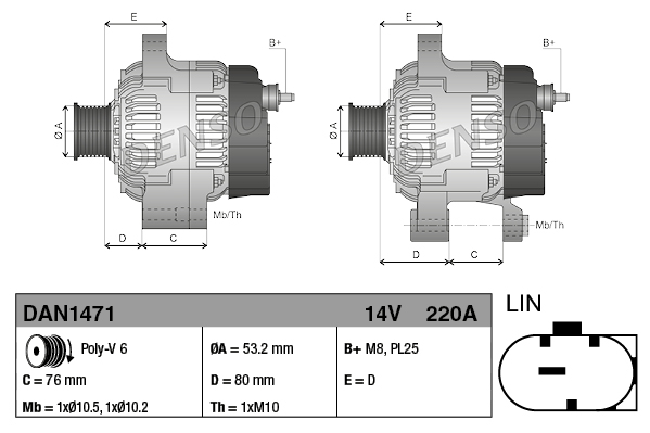DENSO DAN1471 Dynamo