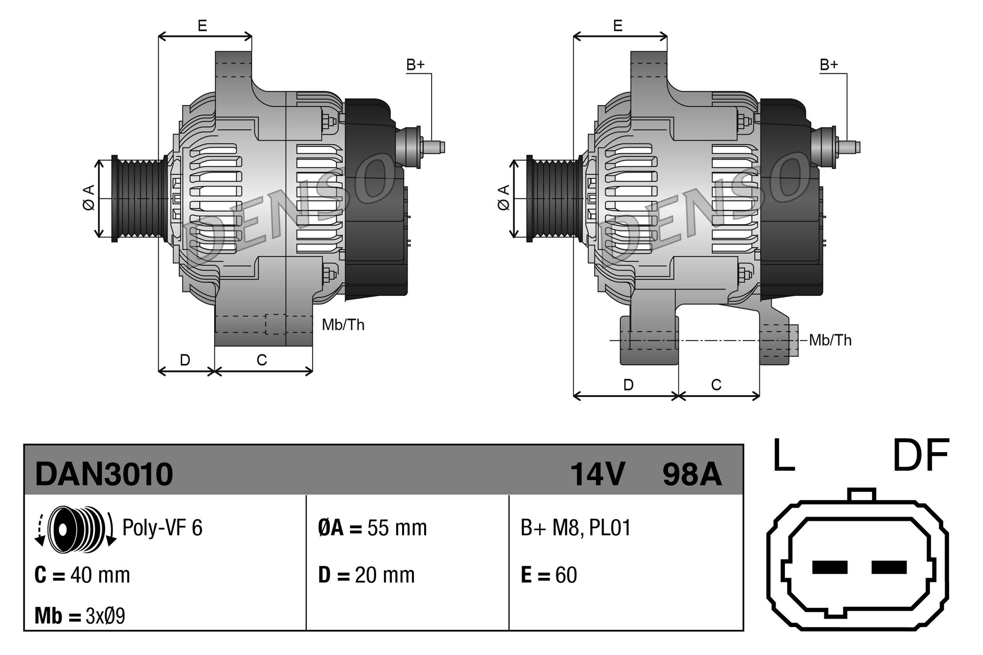 DENSO DAN3010 генератор