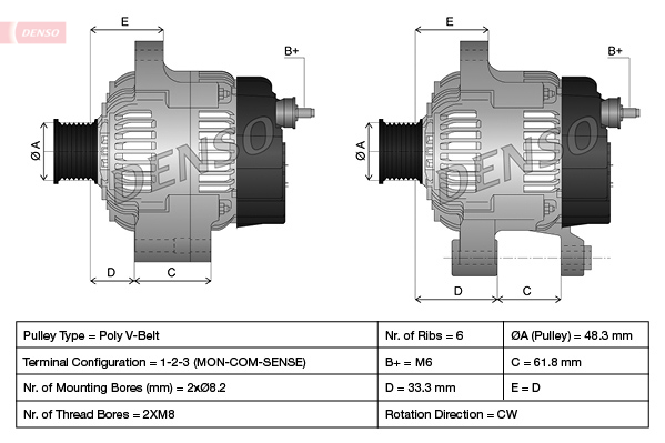 DENSO DAN507 generátor