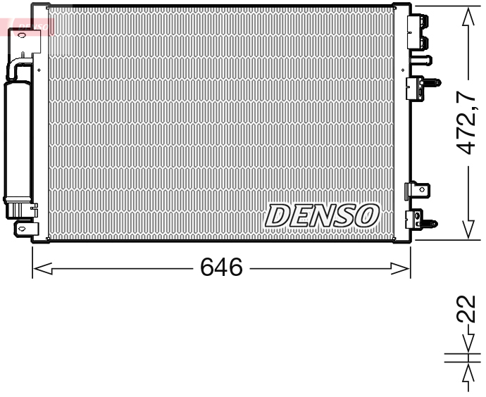 DENSO DCN13022 Condensatore, Climatizzatore-Condensatore, Climatizzatore-Ricambi Euro