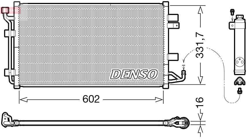 DENSO DCN46035 Condensatore, Climatizzatore-Condensatore, Climatizzatore-Ricambi Euro