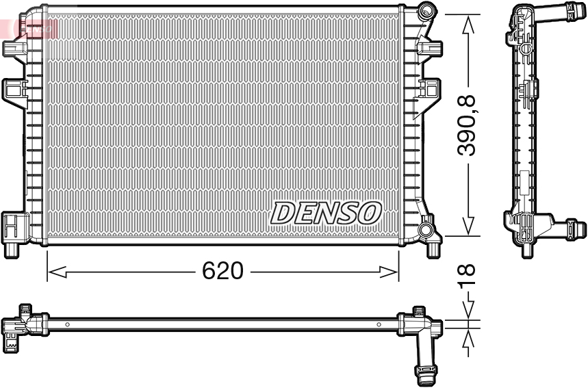 DENSO DRM02018 Radiatore, Raffreddamento motore