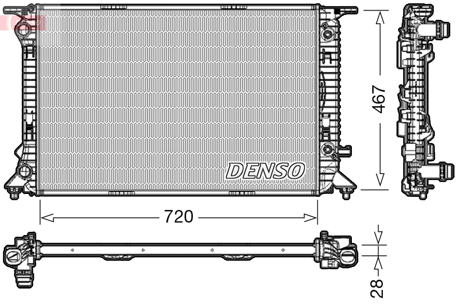 DENSO DRM02021 Radiatore, Raffreddamento motore