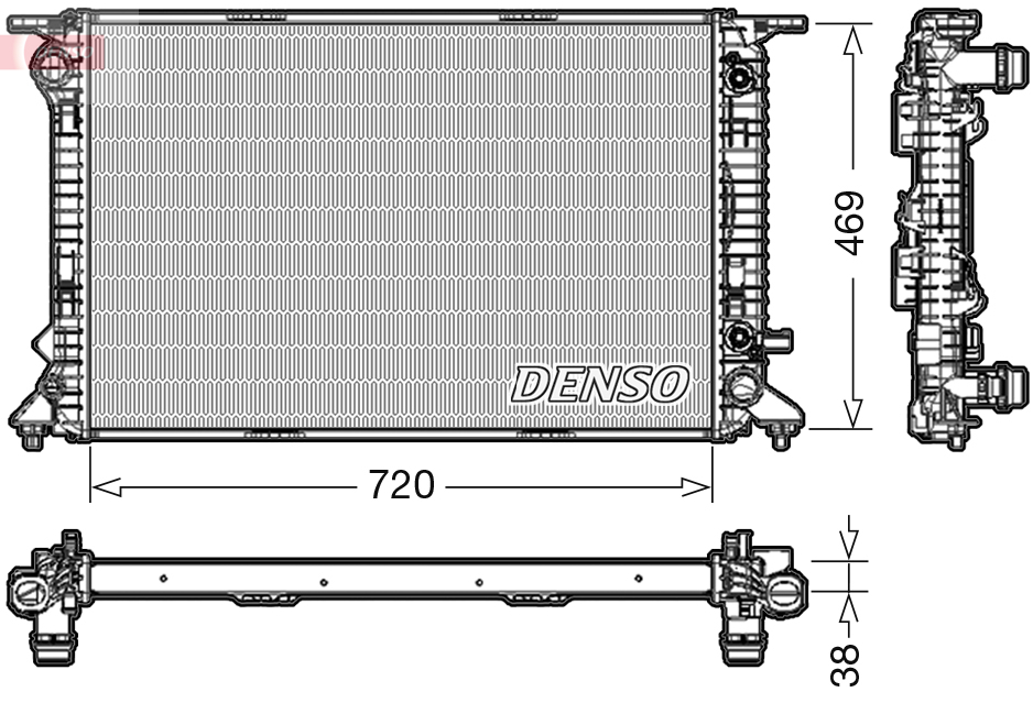 DENSO DRM02023 Radiatore, Raffreddamento motore-Radiatore, Raffreddamento motore-Ricambi Euro