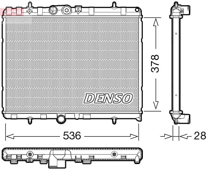 DENSO DRM07004 Radiatore, Raffreddamento motore-Radiatore, Raffreddamento motore-Ricambi Euro