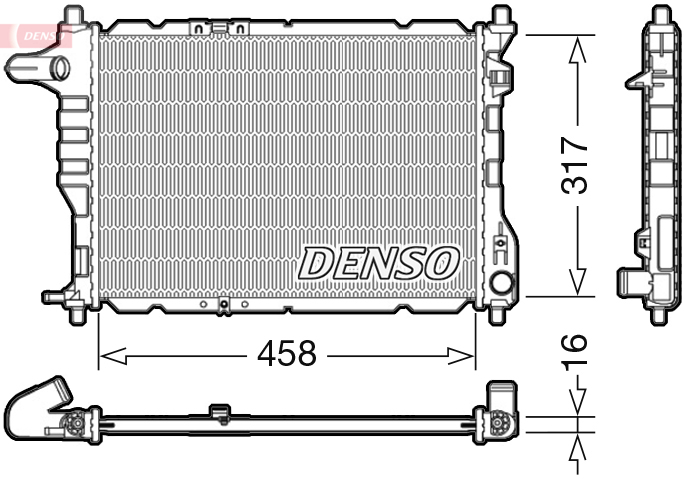 DENSO DRM08005 Radiatore, Raffreddamento motore