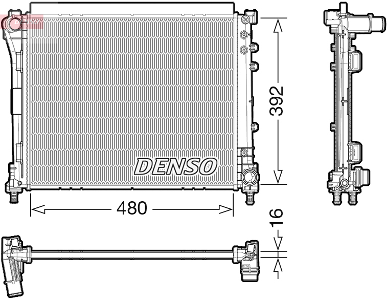 DENSO DRM09006 Radiatore, Raffreddamento motore-Radiatore, Raffreddamento motore-Ricambi Euro