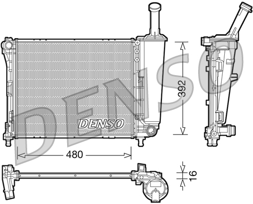 DENSO DRM09088 Radiatore, Raffreddamento motore