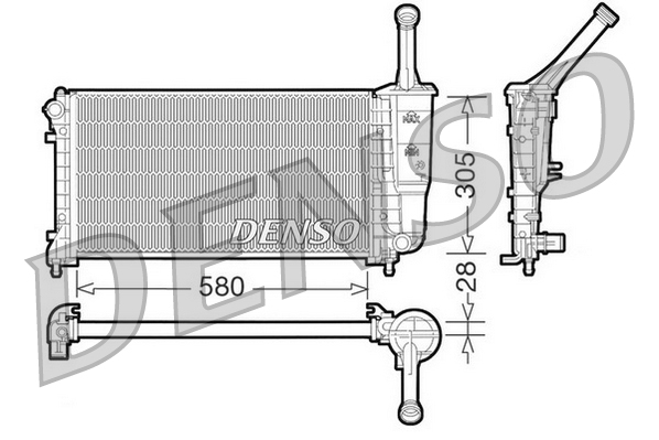 DENSO DRM09106 Radiatore, Raffreddamento motore-Radiatore, Raffreddamento motore-Ricambi Euro