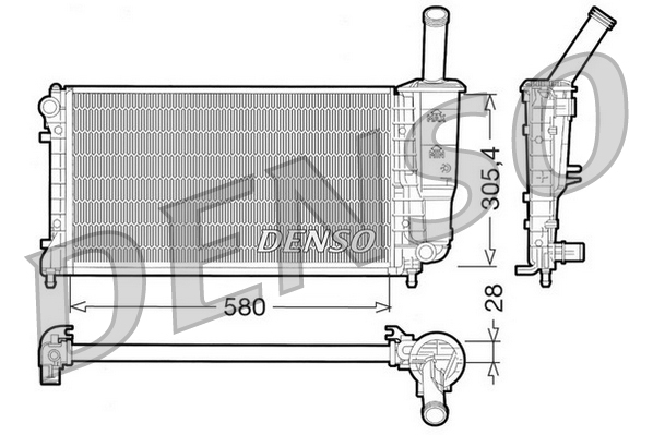 DENSO DRM09108 Radiatore, Raffreddamento motore