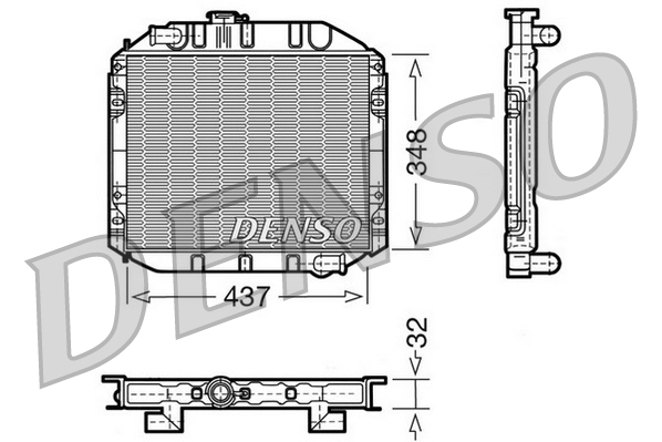 DENSO DRM10001 Radiatore, Raffreddamento motore-Radiatore, Raffreddamento motore-Ricambi Euro