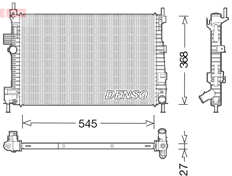 DENSO DRM10009 Radiatore, Raffreddamento motore-Radiatore, Raffreddamento motore-Ricambi Euro