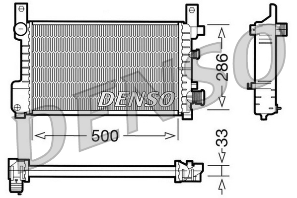 DENSO DRM10037 Radiatore, Raffreddamento motore-Radiatore, Raffreddamento motore-Ricambi Euro