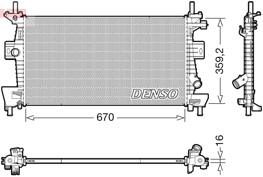 DENSO DRM10114 Radiatore, Raffreddamento motore