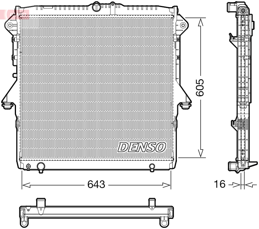 DENSO DRM10118 Radiatore, Raffreddamento motore-Radiatore, Raffreddamento motore-Ricambi Euro