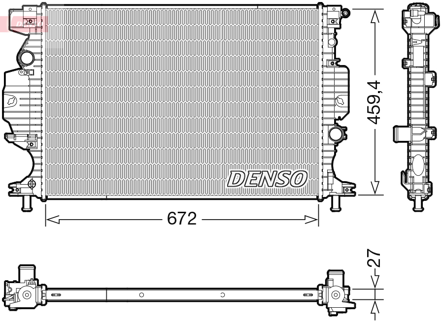 DENSO DRM10120 Radiatore, Raffreddamento motore-Radiatore, Raffreddamento motore-Ricambi Euro