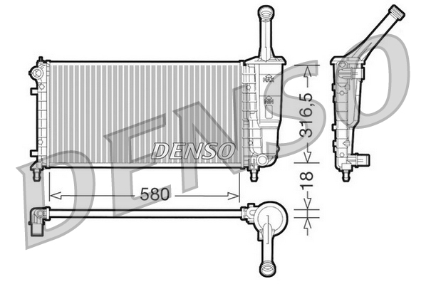 DENSO DRM13011 Radiatore, Raffreddamento motore-Radiatore, Raffreddamento motore-Ricambi Euro