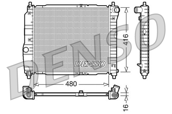 DENSO DRM15003 Radiatore, Raffreddamento motore-Radiatore, Raffreddamento motore-Ricambi Euro