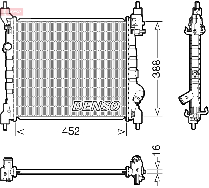 DENSO DRM15014 Radiatore, Raffreddamento motore