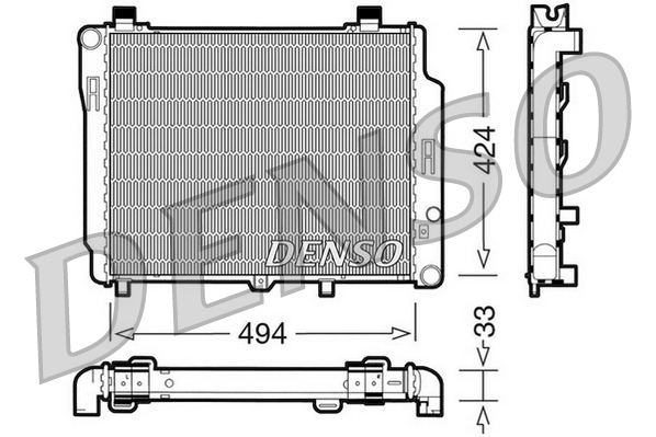 DENSO DRM17074 Radiatore, Raffreddamento motore-Radiatore, Raffreddamento motore-Ricambi Euro