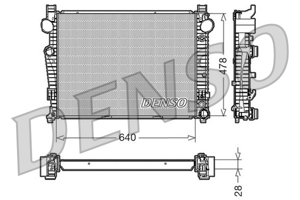 DENSO DRM17092 Radiatore, Raffreddamento motore-Radiatore, Raffreddamento motore-Ricambi Euro