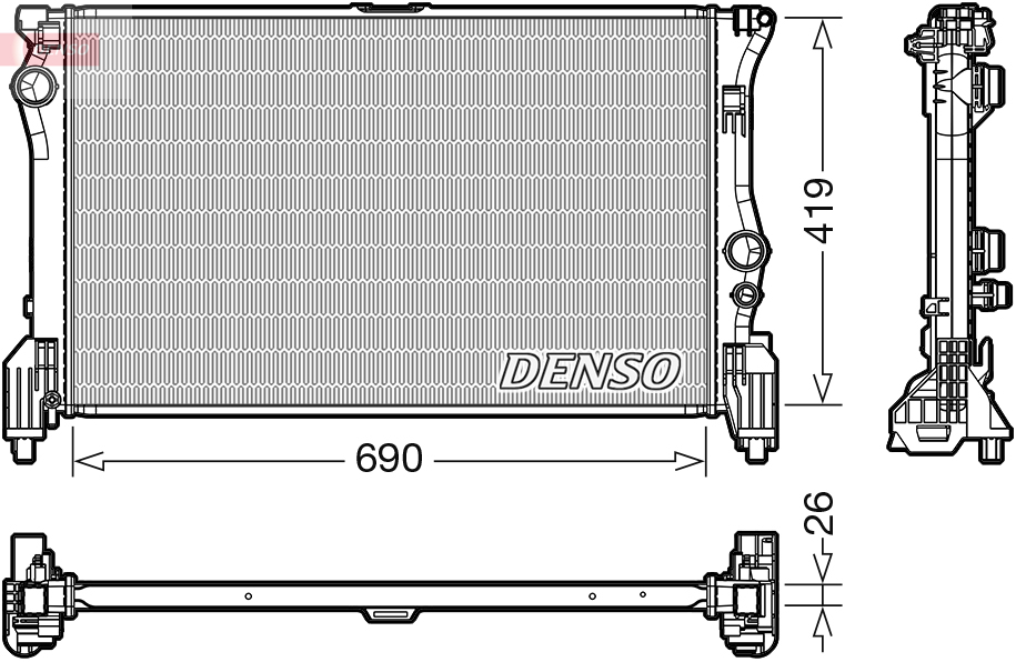 DENSO DRM17112 Radiatore, Raffreddamento motore-Radiatore, Raffreddamento motore-Ricambi Euro