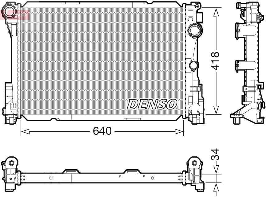 DENSO DRM17115 Radiatore, Raffreddamento motore-Radiatore, Raffreddamento motore-Ricambi Euro