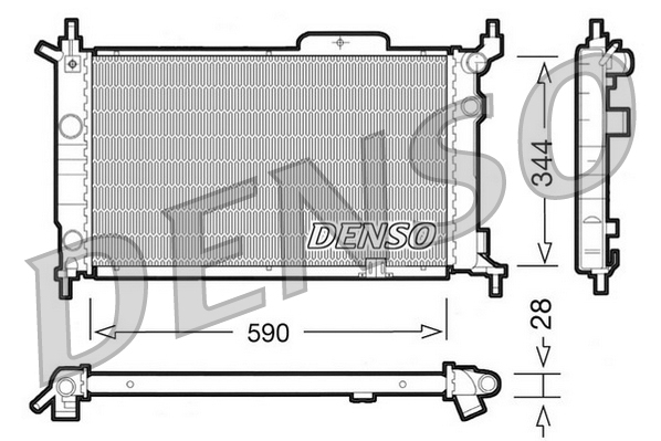 DENSO DRM20015 Radiatore, Raffreddamento motore-Radiatore, Raffreddamento motore-Ricambi Euro