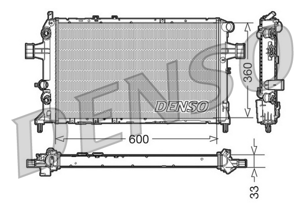 DENSO DRM20017 Radiatore, Raffreddamento motore-Radiatore, Raffreddamento motore-Ricambi Euro