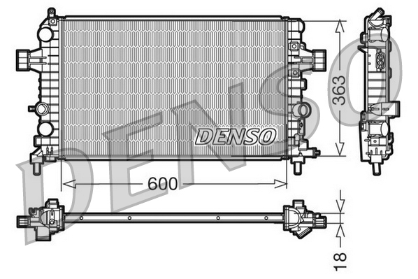 DENSO DRM20103 Radiatore, Raffreddamento motore-Radiatore, Raffreddamento motore-Ricambi Euro