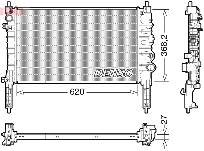 DENSO DRM20122 Radiatore, Raffreddamento motore-Radiatore, Raffreddamento motore-Ricambi Euro