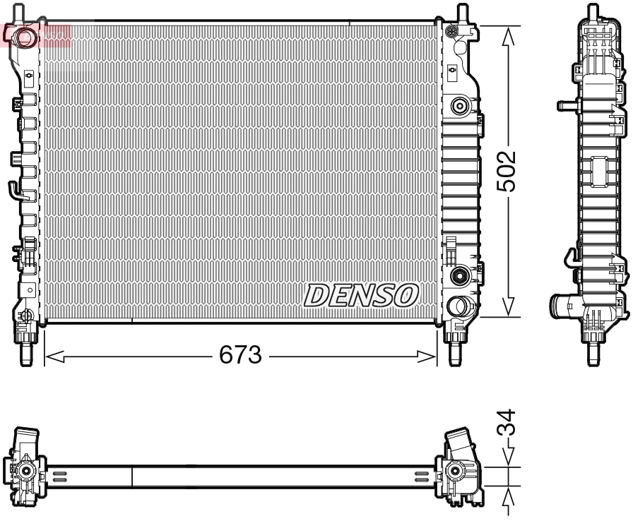 DENSO DRM20124 Radiatore, Raffreddamento motore