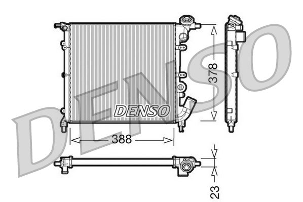 DENSO DRM23002 Radiatore, Raffreddamento motore-Radiatore, Raffreddamento motore-Ricambi Euro