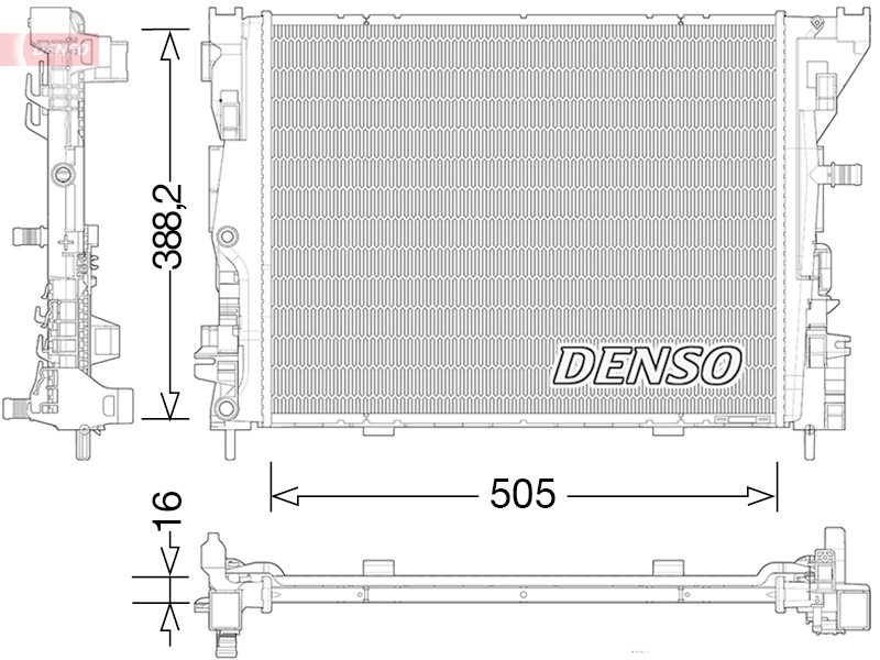 DENSO DRM23035 Radiatore, Raffreddamento motore