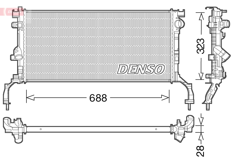 DENSO DRM23038 Radiatore, Raffreddamento motore