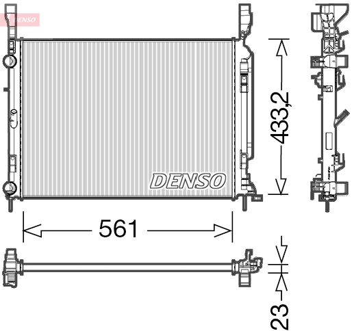 DENSO DRM23042 Radiatore, Raffreddamento motore-Radiatore, Raffreddamento motore-Ricambi Euro