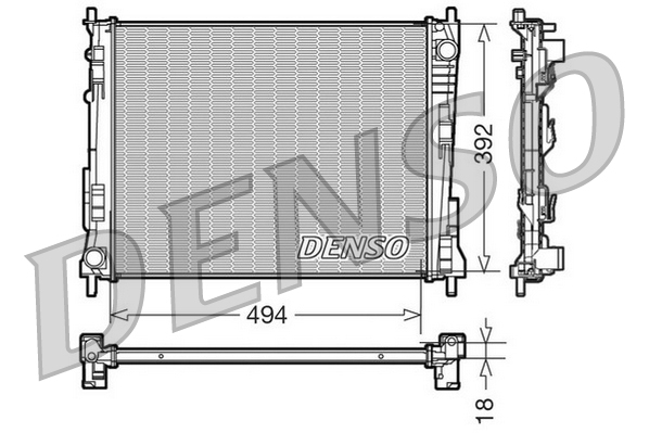 DENSO DRM23079 Radiatore, Raffreddamento motore-Radiatore, Raffreddamento motore-Ricambi Euro