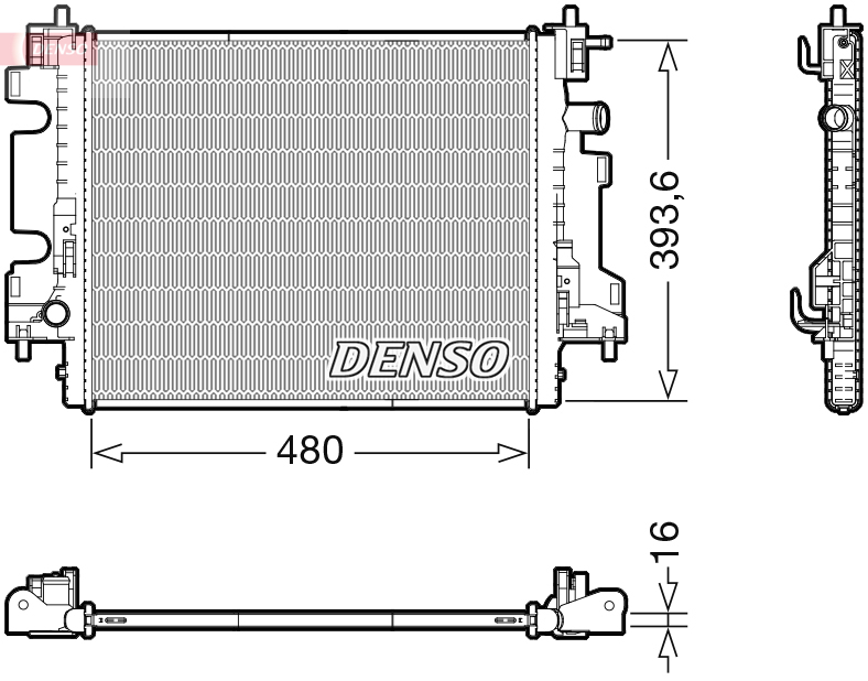 DENSO DRM23113 Radiatore, Raffreddamento motore-Radiatore, Raffreddamento motore-Ricambi Euro